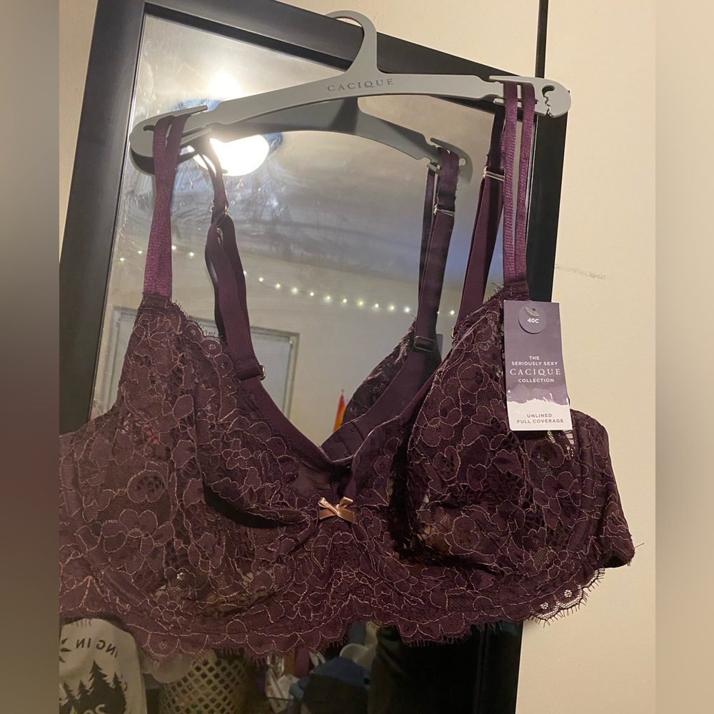 NWT Deep Purple Cacique Unlined Full Coverage Bra